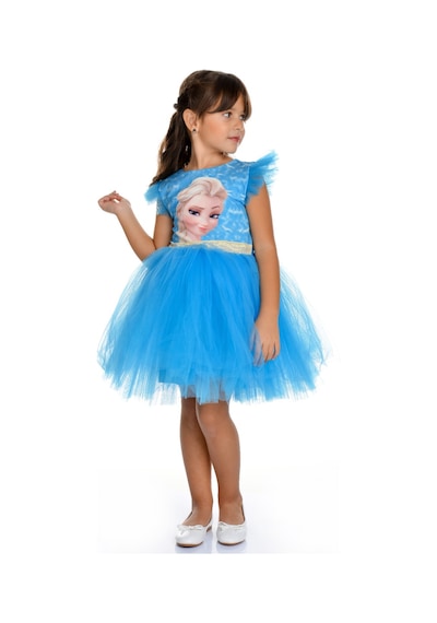 Mnk Baby & Kids Kız Çocuk Parti Kostüm Elbisesi M00674 Mavi