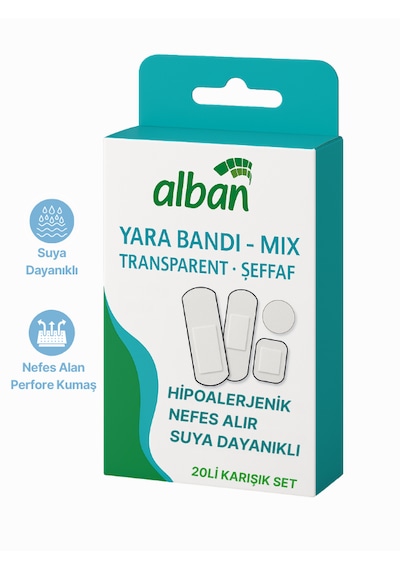 Şeffaf Yara Bandı 20 Li Karışık Paket
