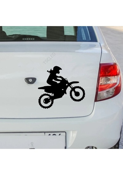 Bayan Motorsiklet Sürücüsü Araba Sticker 18Cm