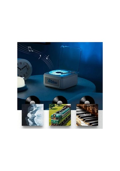 Tedar Nostalji Mini Plak Görünümlü Radyolu Bluetooth Hoparlör 3d Ses Dalgası Retro Müzik Plak Pembe Najmaddin