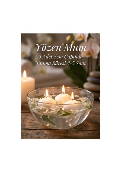 3 Adet Beyaz Suda Yüzen Mum Seti - 5 Cm Çaplı Dekoratif Yüzen Mum - 4-5 Saat Uzun Yanma Süreli İs Yapmaz Mum - Havuz, Nikah, Düğün Ve Cam Kase İçin Romantik Su Üstü Mum, Yüzen Mum, Suda Mum Beyaz 3 Adet Beyaz Suda Yüzen Mum Seti - 5 Cm Çaplı Dekoratif Yüzen Mum - 4-5 Saat Uzun Yanma Süreli İs Yapmaz Mum - Havuz, Nikah, Düğün Ve Cam Kase İçin Romantik Su Üstü Mum, Yüzen Mum, Suda Mum Beyaz