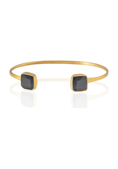 Kadir Jewellery 22 Ayar Altın Kaplama El İşçiliği Zirkon Taşlı Kadın Charm Bileklik Mor