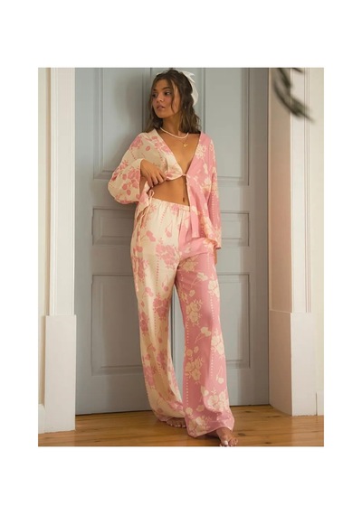 Lilly Rosalie Bloom Çift Renkli Pijama Takımı Pembe Pembe