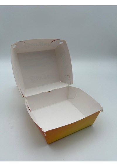 Baskılı Hamburger Kutusu 12,5x12,5x9 Cm 100 Adet