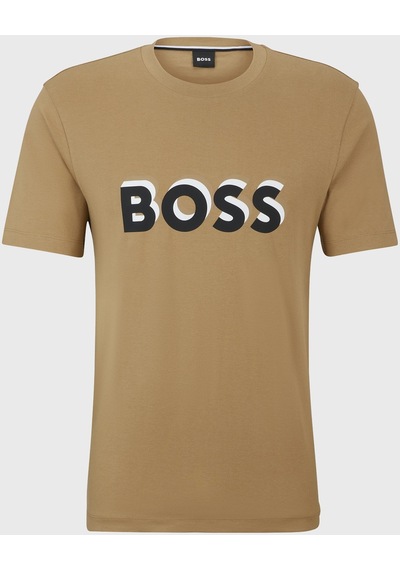 Boss Erkek T Shirt 50506923 260 Kahve Kahverengi