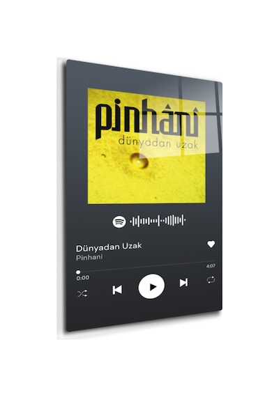 Decorita Cam Tablo Spotify Barkodlu | Pinhani - Dünyadan Uzak