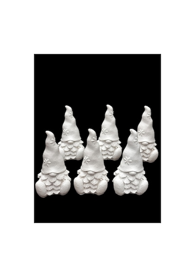 Yılbaşı Şans Cücesi 13 Cm Taş Biblo Boyamalık Etkinlik Workshop Sanat Boyasız 6 Adet