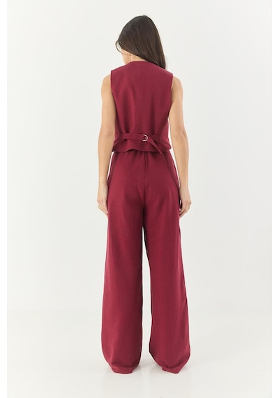 Shade Kadın Yüksek Bel Pantolonlu Yelekli Alt-üst Takım 9257 60281047 - Bordo Shade Kadın Yüksek Bel Pantolonlu Yelekli Alt-üst Takım 9257 60281047 - Bordo