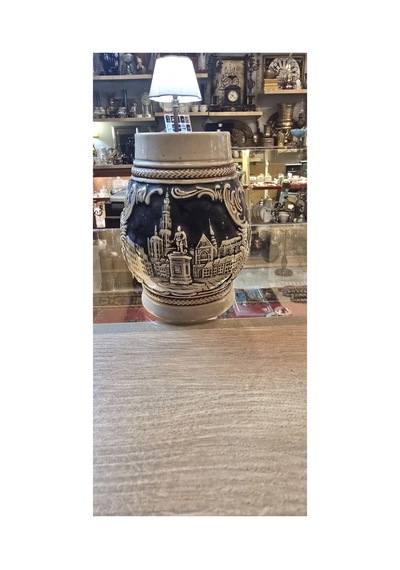 Vintage Seramik Bira Kupası Antwerpen Temalı Koleksiyonluk Dekoratif Kupa