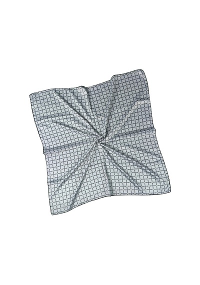 Mim Eşarp Emilya Rayon Desenli Eşarp 90x90 Cm Beyaz - Siyah
