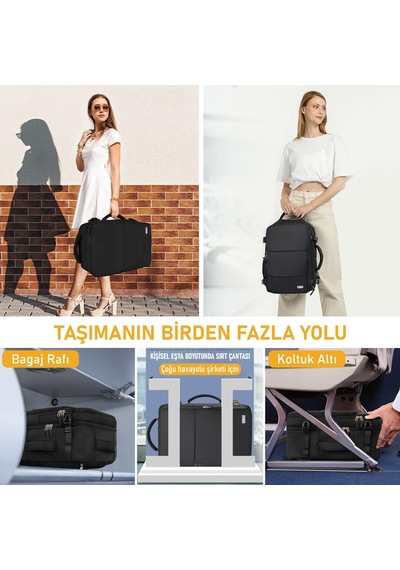 Laptop Sırt Çantası, Seyahat Çantası Hafif El Çantası Küçük Bavul Valiz, Uçak Onaylı Kabin Çantası, Erkek Ve Bayan İçin, 15.6 İnç Notebook Dizüstü Bilgisayar Laptop Macbook Çantası