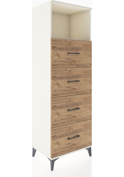 Hyperion Dolap Tek Raflı 4 Çekmeceli 60x44x182 Aytaşı-çam Aytaşı