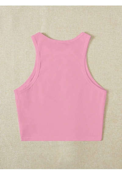 Afri Kadın Pembe "Cherry" Baskılı Kolsuz Crop Atlet - Yazlık Sokak Stili Pembe