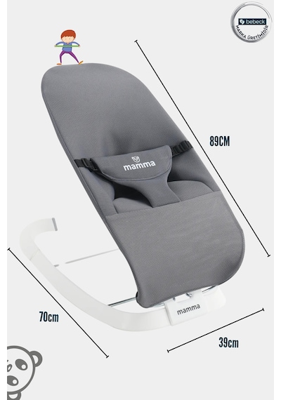 Mamma Shake&sleep Yeni Nesil Çift Sallama Fonksiyonlu Ana Kucağı Premium Kalite Antrasit