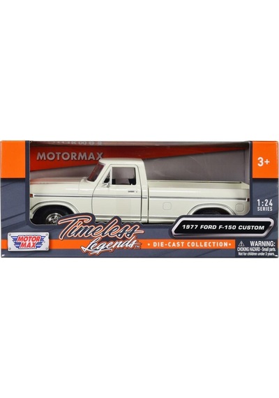 Motormax 1977 Ford F-150 Custom Pickup Beyaz 1/24 Model Araba