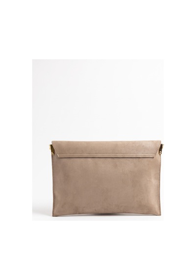 Maorı Vizon Süet Kadın Clutch Çanta