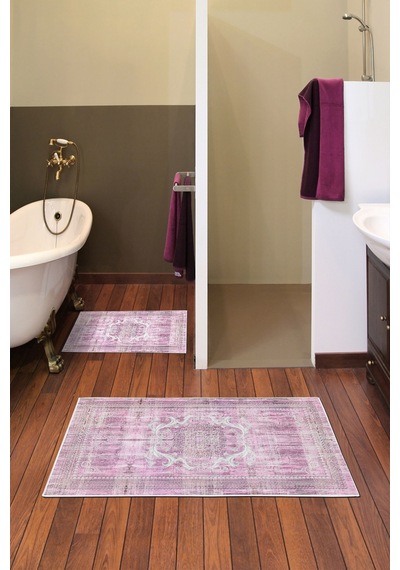 Alanur Trend Kaymaz Taban Dijital Banyo Takımı Kt448 Pembe