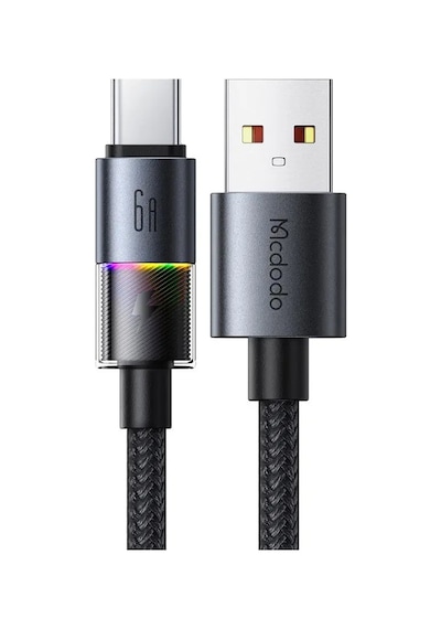 Mcdodo Ca-8180 Usb Typec 6a 7 Renkli Led Işıklı Şarj Data Kablosu