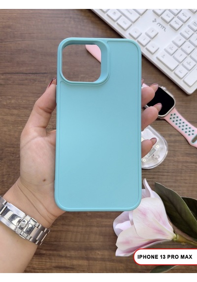 Apple iPhone 13 Pro Max Uyumlu Kamera Korumalı Darbeye Dayanıklı Renk Atmayan Keep Silikon Kılıf Turkuaz