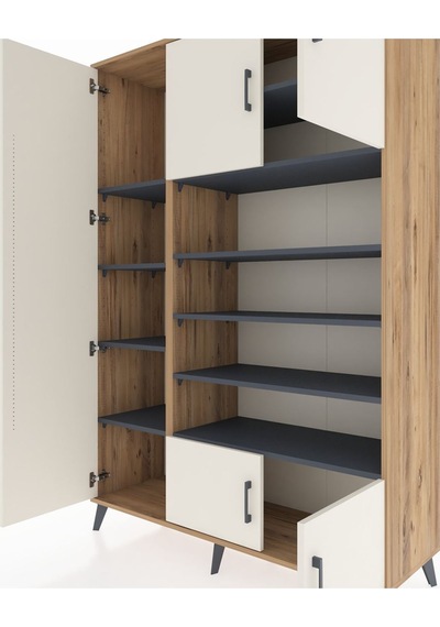 Hyperion Dolap 10 Raflı 5 Kapaklı 132x44x195 Çam-aytaşı/antrasit Çam Hyperion Dolap 10 Raflı 5 Kapaklı 132x44x195 Çam-aytaşı/antrasit Çam