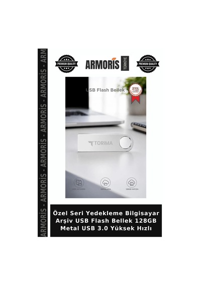 Özel Seri Yedekleme Bilgisayar Arşiv Usb Flash Bellek 128gb Metal Usb 3.0 Yüksek Hızlı