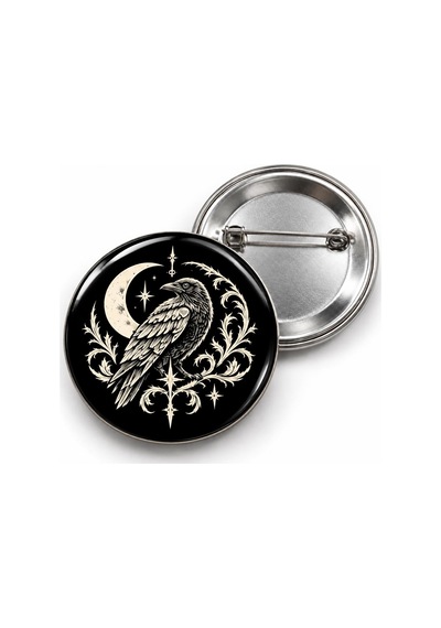 Kuzgun Ve Hilal - 58mm Rozet Çok Renkli