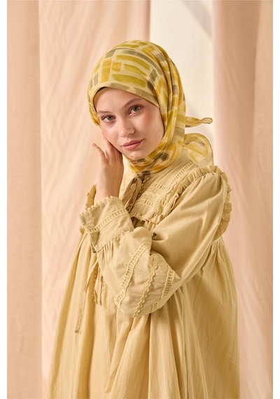 Silk Home Soft Eşarp 73096-27 Butter Yellow, Asit, Fıstık Yeşili, Koyu Yeşil