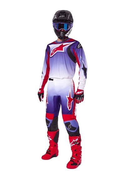 Alpinestars Fluid Wurx Kros Motosiklet Jerseyi Mavi Kırmızı