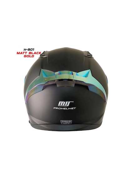 Mts M-801 Gold Camlı Güneş Vizörlü Kask Mat Siyah