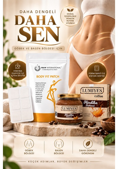 Body Fit 30 Lu Göbek Bandı + 100 Gr Lumiyes Detox Kahvesi İçten Ve Dıştan Destek