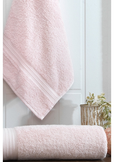 Eponj Home 2li Banyo Havlu Seti 90x160cm +50x90cm Ds Pudra Pudra