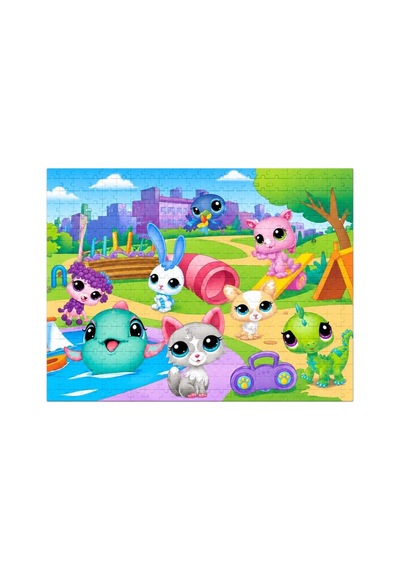 200 Parça Minişler Puzzle Renkli Hayvanlar Temalı 33 X 48 Cm Odaklanma Destekleyici Eğlenceli Puzzle