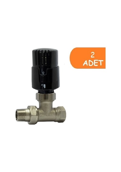 2 Adet Eca Trv4 Termostatik Düz Radyatör Valfi Petek Vanası Siyah 802120117