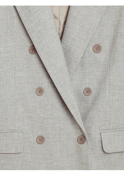 DİLVİN 60811 Keten Karışımlı Blazer Ceket-taş