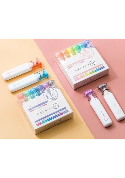Key points fosforlu kalem seti pastel renkler 6lı set Çok Renkli