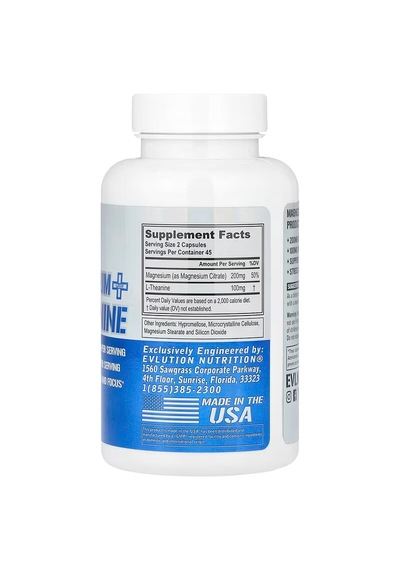 Evlution Magnesium + L-theanine - Natural Relaxation & Focus Supp