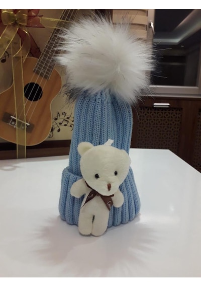 Peluş Ayıcıklı Çocuk Beresi 2 - 8 Yaş