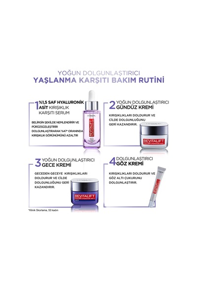 Revitalift Filler Yoğun Dolgunlaştırıcı Hyaluronik Asit İçeren Yaşlanma Karşıtı Gece Kremi 50 Ml