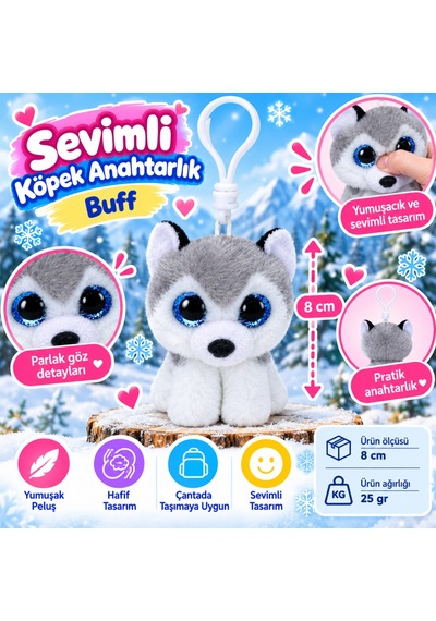 Ty Beanie Boos Peluş Köpek Anahtarlık Buff Nhr