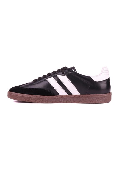 Shoetyle - Siyah Hakiki Deri Bağcıklı Erkek Sneaker 666-1077-1235 Siyah