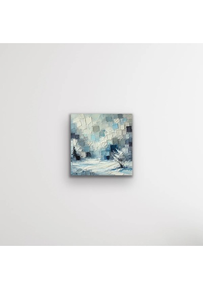 Kış Mevsimi Kanvas Tablo 60x60cm Çok Renkli