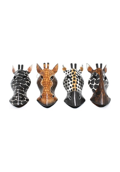 Ahşap Duvara Asmalı 20 Cm Zebra Maske Renkli
