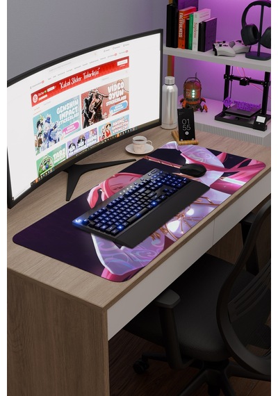 Kpop Demon Hunters Dikişli Kauçuk Oyuncu Mousepad V5 - 90x40 Xxl Gaming Mouse Pad