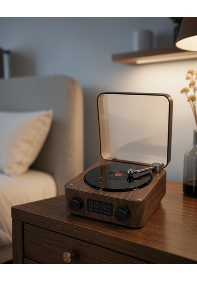 Dijital Saatli Bluetooth Hoparlör Gece Lambası Xuuczzzgramafonspeaker-2-1