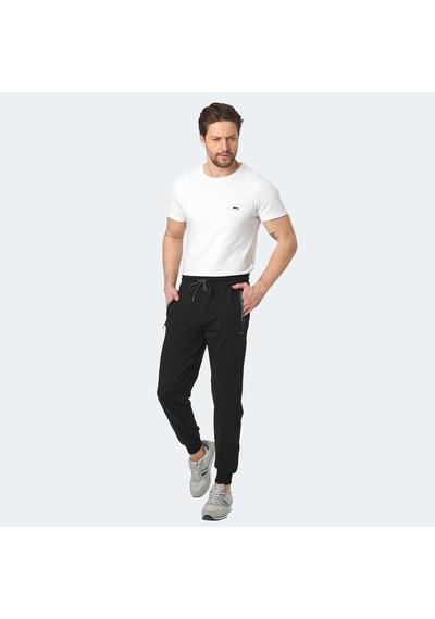 Slazenger NEAL KTN Erkek Fermuar Cepli Siyah Eşofman Altı