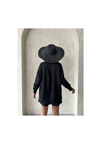Verymoda Nakışlı Gömlek - F1899 Siyah Siyah