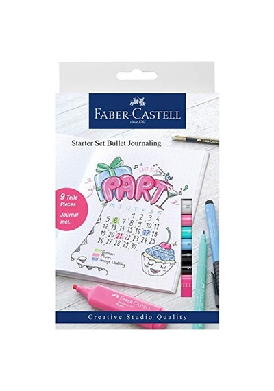Faber-castell 267125 - Başlangıç Seti Bullet Journaling, 9 Parçalı, Çok Renkli 124-Pembe