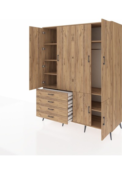 Kronos Gardrop 7 Raflı 4 Çekmeceli Tek Askılı 176x59x221 Çam-çam Çam Kronos Gardrop 7 Raflı 4 Çekmeceli Tek Askılı 176x59x221 Çam-çam Çam