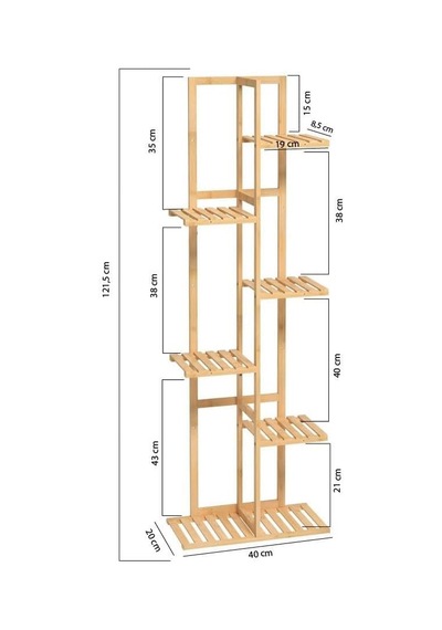 Ayrex Digithome Bambu 6 Raflı Saksılık Çok Amaçlı Stand Çiçeklik Banyo Düzenleyici Havluluk Db-0025 Diğer