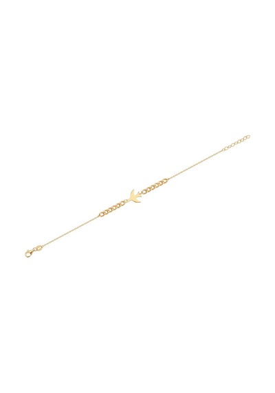 Diamond Line - Gülaylar - Sarı Altın 14 Ayar Kuş Bileklik Standart Sarı Altın